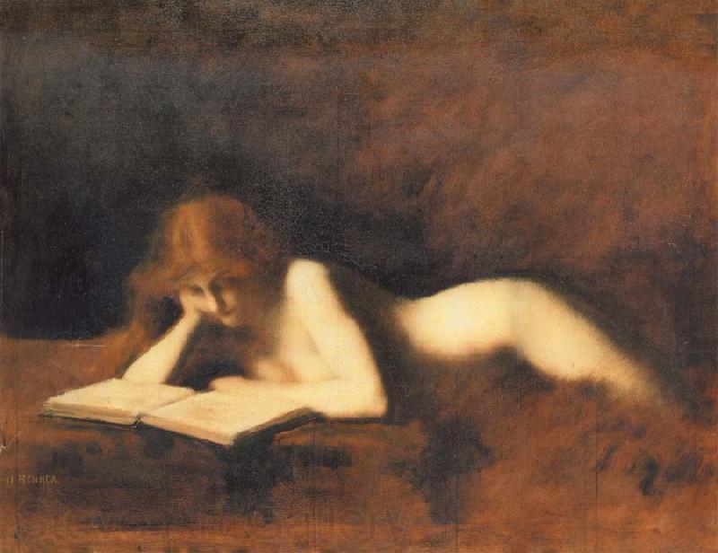 Jean-Jacques Henner Woman Reading France oil painting art
